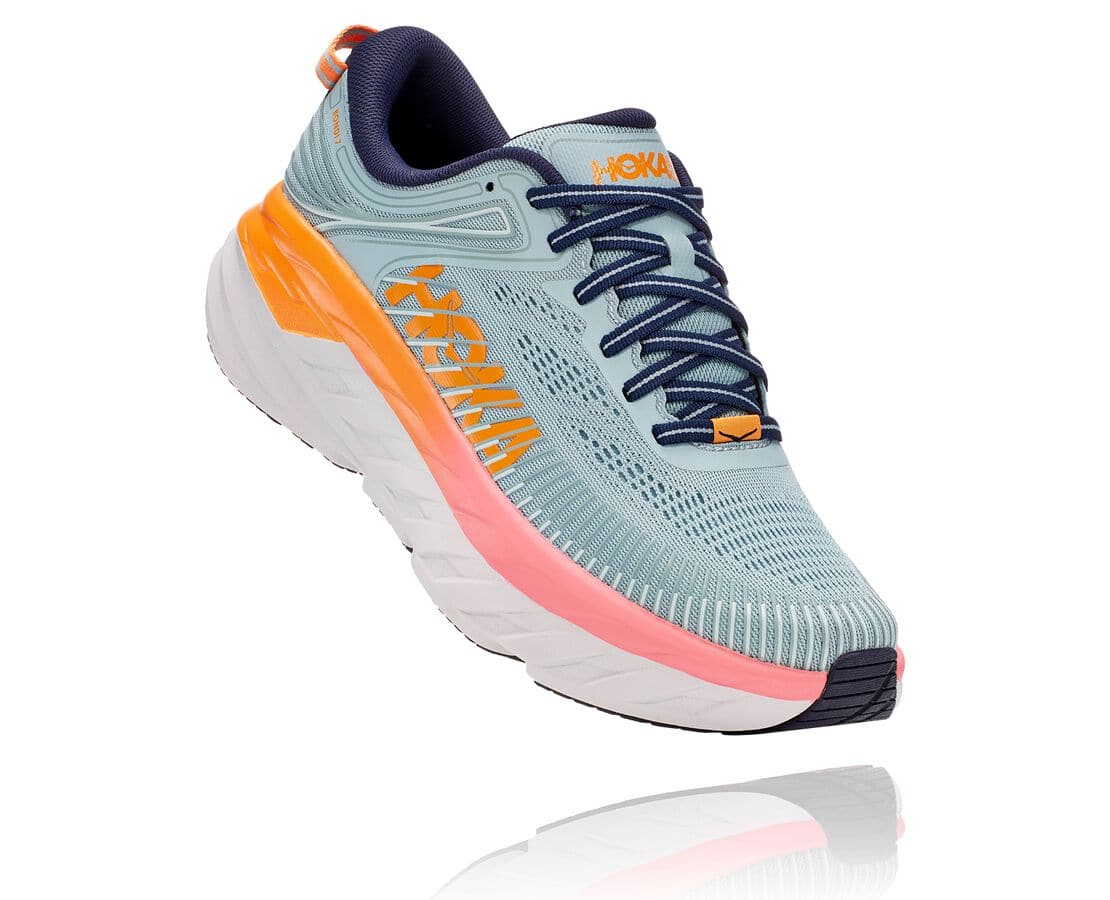 Hoka One One Bondi 7 South Africa - Womens Road Running Shoes - Blue / Black,LXPMI-2765